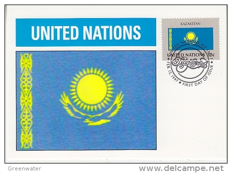 United Nations New York 1997 Flag Kazakstan 1v Maximum Card (18240) - Maximum Cards