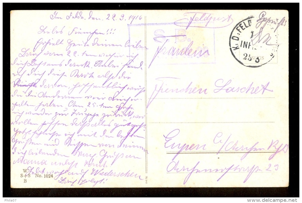 Hab' Ich Nur Deine Liebe! - W.S.S.B. No. 1024 - Interesting Cancel On The Back ------ Postcard Traveled - Autres & Non Classés