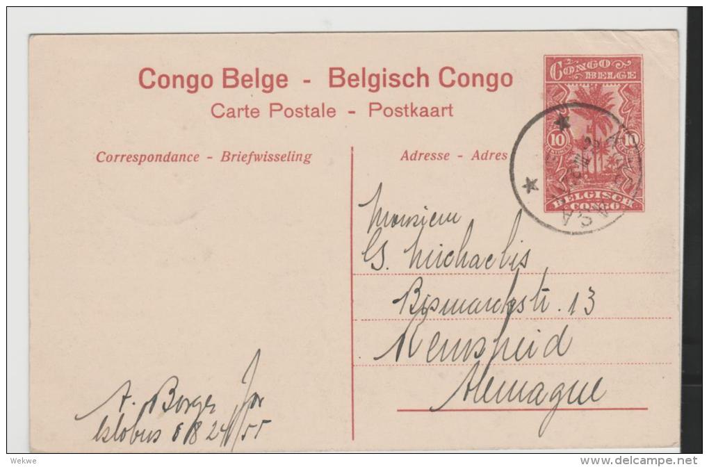 BG047/  BELGISCH KONGO - Bildganzsache Aus Kinshasa 1922 Nach Remscheid - Ganzsachen
