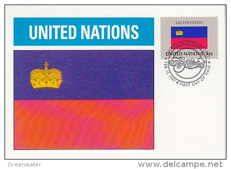 United Nations New York 1997 Flag Liechtenstein 1v Maximum Card (18245) - Maximum Cards