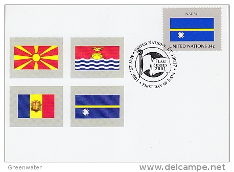 United Nations New York 2001 Flag Nauru 1v Maximum Card (18247) - Cartes-maximum