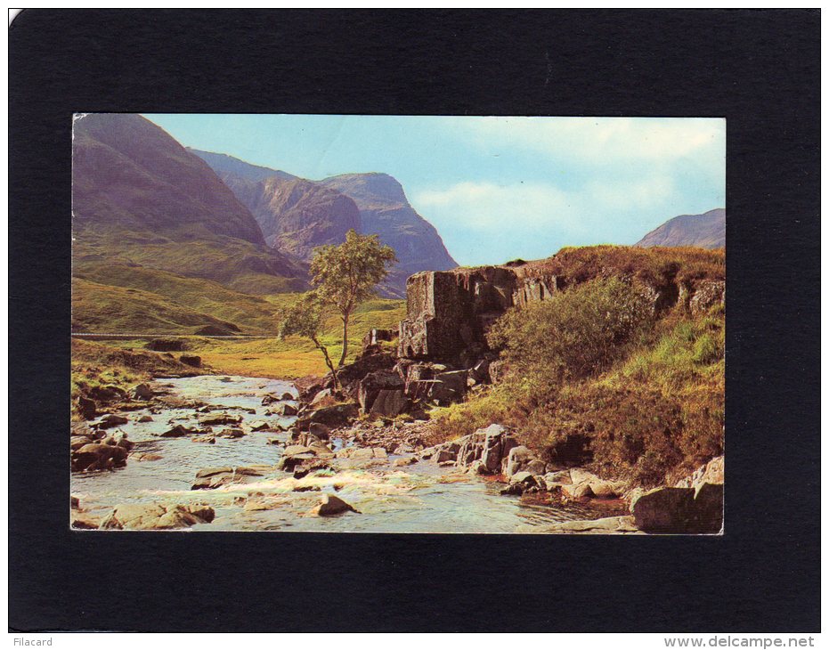 50115     Regno  Unito,  Scozia,   The River  Coe And  Three  Sisters,  Glen Coe,  VG  1974 - Argyllshire