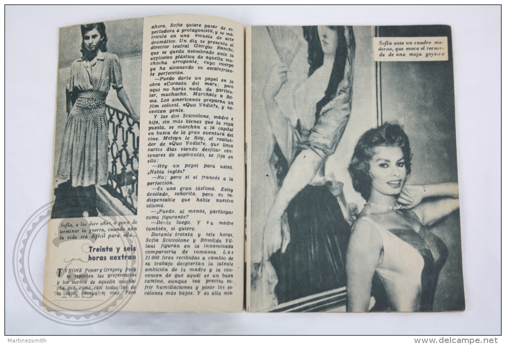 Old 1950´s Small Magazine Cinema/ Movie Actors - 28 Pages, 12 X 16 Cm - Actress: Sophia Loren - Revistas