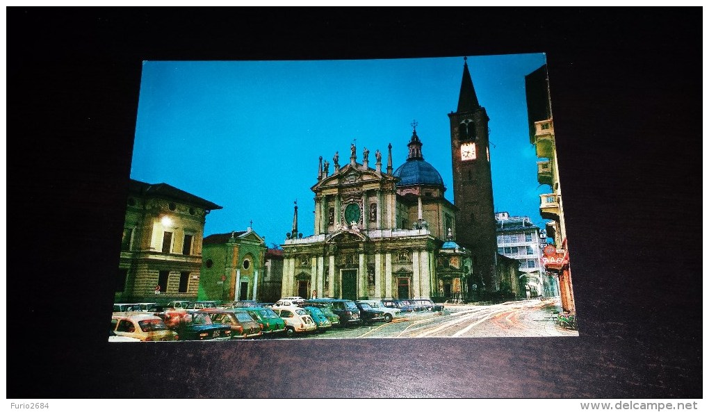 C-19564 CARTOLINA BUSTO ARSIZIO - PIAZZA E BASILICA SAN GIOVANNI - AUTO D'EPOCA - Busto Arsizio