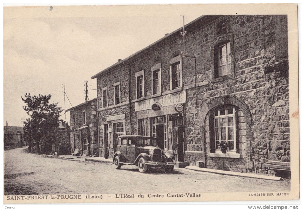 CPA - SAINT PRIEST La PRUGNE (42) - L'Hôtel Du Centre Cantat-Vallas - Autres & Non Classés