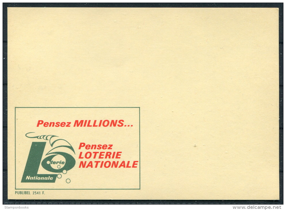 1970s Belgium Advertising Stationery Postcard Essay - LOTERIE NATIONALE Publibel 2541 F - Publibels