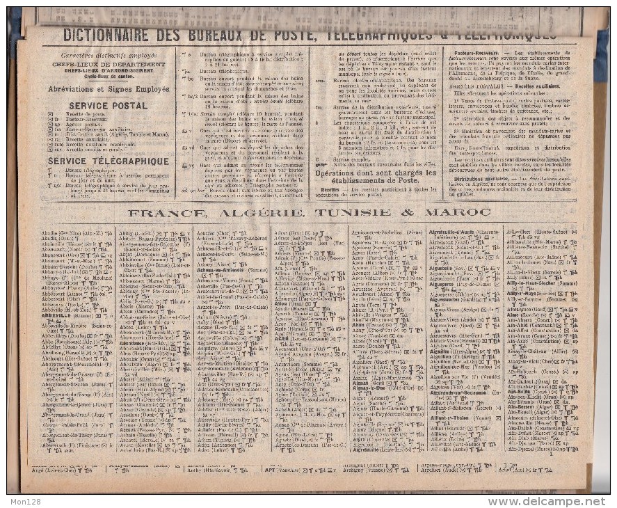 ALMANACH DES POSTES ET DES TELEGRAPHES 1934 DOUBLE -"CHEMIN DANS LA PLAMERAIE "DEPT SEINE-53 FEUILLETS - Grand Format : 1921-40