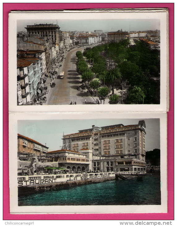 10 Cartes De La Coruna Glacée - Couleurs - Vue Générale - Hôtel Finisterre - Riazor - Tour Hercule - Serie IV - LUJO - La Coruña