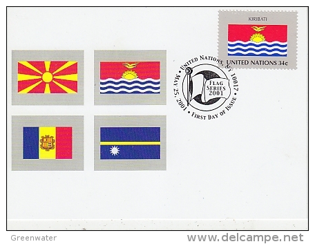 United Nations New York 2001 Flag Kiribati 1v Maximum Card (18250) - Cartes-maximum