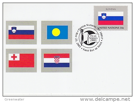 United Nations New York 2001 Flag Slovenia 1v Maximum Card (18252) - Cartes-maximum