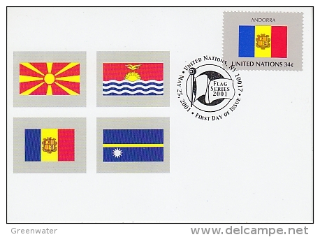 United Nations New York 2001 Flag Andorra 1v Maximum Card (18253) - Maximum Cards