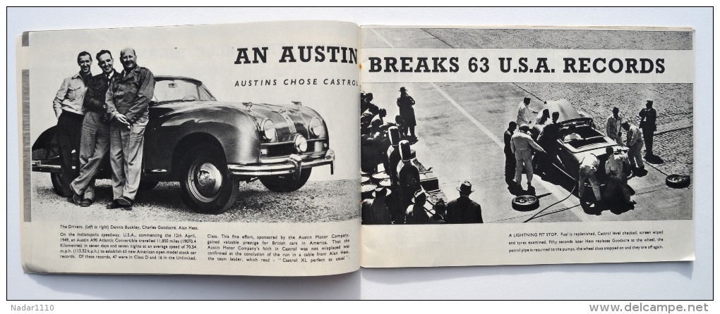 MOTO / AUTO / Castrol Oils / ACHIEVEMENTS 1949 - Illustrations GORDON HORNER / San Remo, Blue Riband, Miglia, Etc - Motorfietsen
