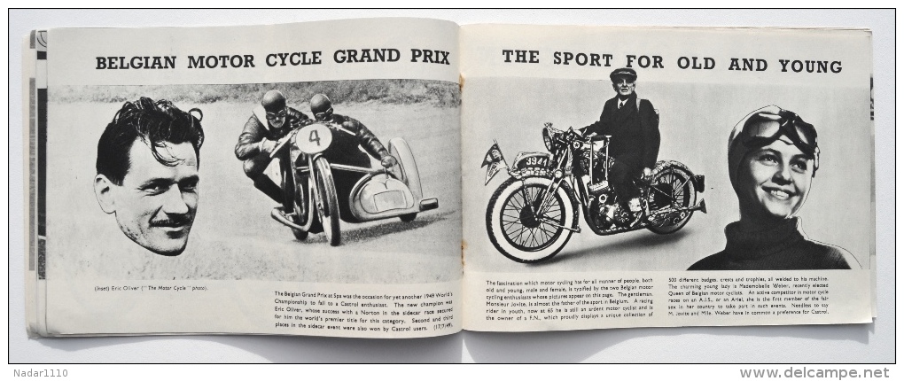 MOTO / AUTO / Castrol Oils / ACHIEVEMENTS 1949 - Illustrations GORDON HORNER / San Remo, Blue Riband, Miglia, Etc - Motos