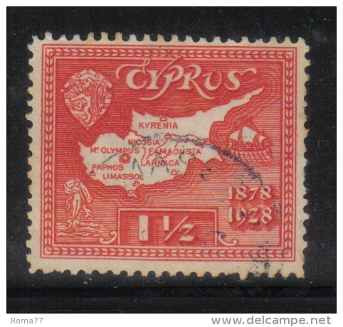 W2291 - CIPRO 1928 , Il N. 108 Usato . 50mo Occupazione Inglese - Cipro (...-1960)