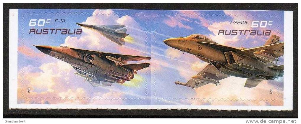 Australia 2011 Air Force Aviation 60c Pair Self-adhesive From Booklet MNH - Neufs