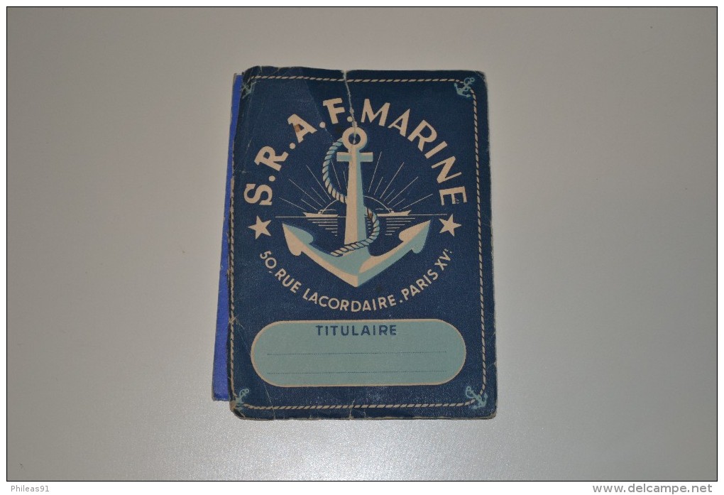 Carnet D'achats Du Secrétariat D'Etat à La Marine S.R.A.F. De PARIS - Sin Clasificación