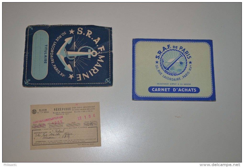 Carnet D'achats Du Secrétariat D'Etat à La Marine S.R.A.F. De PARIS - Zonder Classificatie