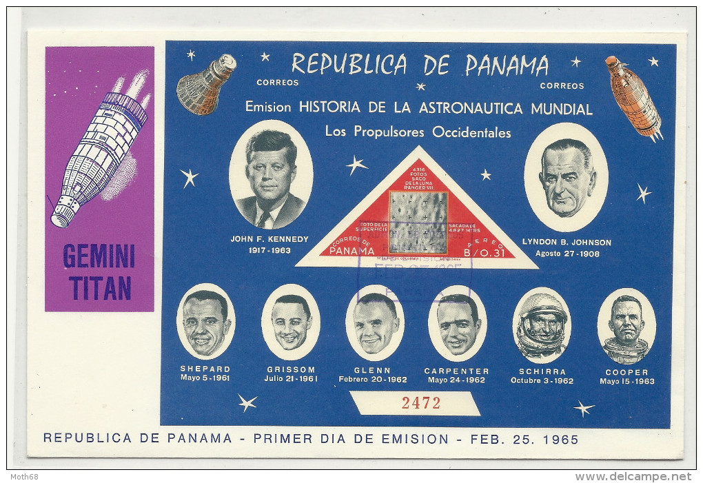 1965 Panama GEMINI TITAN Schöner Block - América Del Sur
