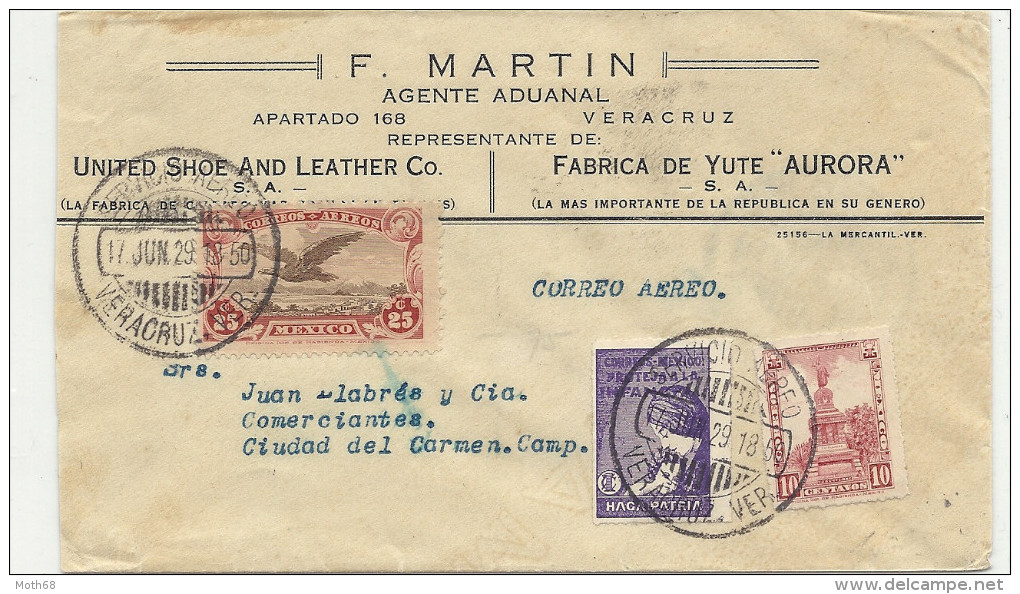 1929 Flugbrief Mit Vignette HAGA PATRIA - Mexique