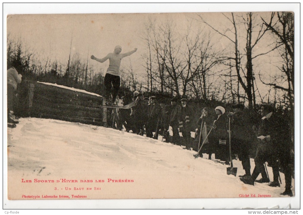 65 - LES SPORTS D´HIVER DANS LES PYRÉNÉES . UN SAUT EN SKI - Réf. N°929 - - Autres & Non Classés