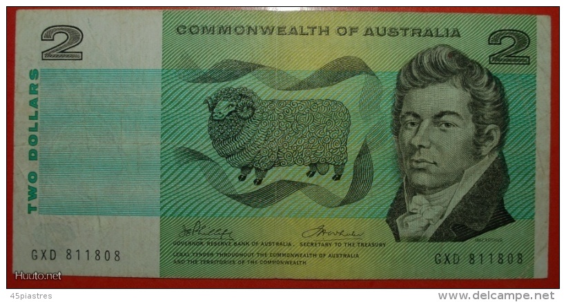 * SHEEP: COMMONWEALTH OF AUSTRALIA  2 DOLLARS ND (1966-1972) UNCOMMON! LOW START  NO RESERVE! - 1966-72 Reserve Bank Of Australia