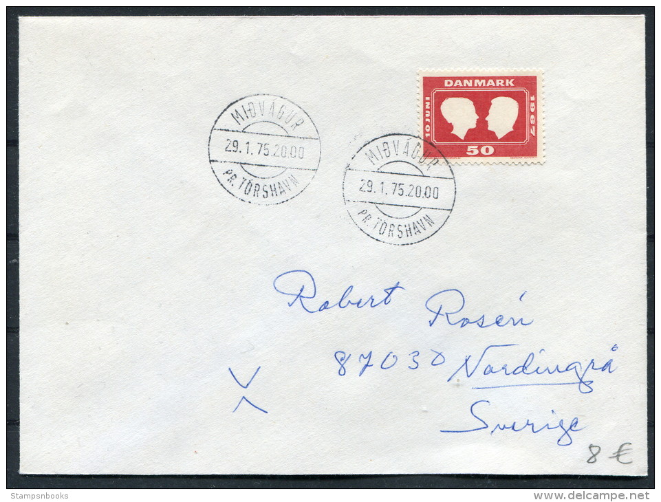 1975 Faroe Islands Denmark Midvagur Cover - Faroe Islands