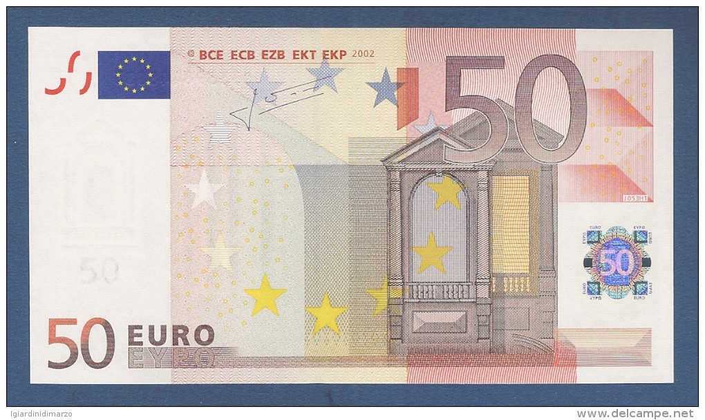 EURO - ITALIA - 2002 - BANCONOTA DA 50 EURO TRICHET SERIE S (J053H1) - NON CIRCOLATA (FDS-UNC) - IN OTTIME CONDIZIONI. - 50 Euro