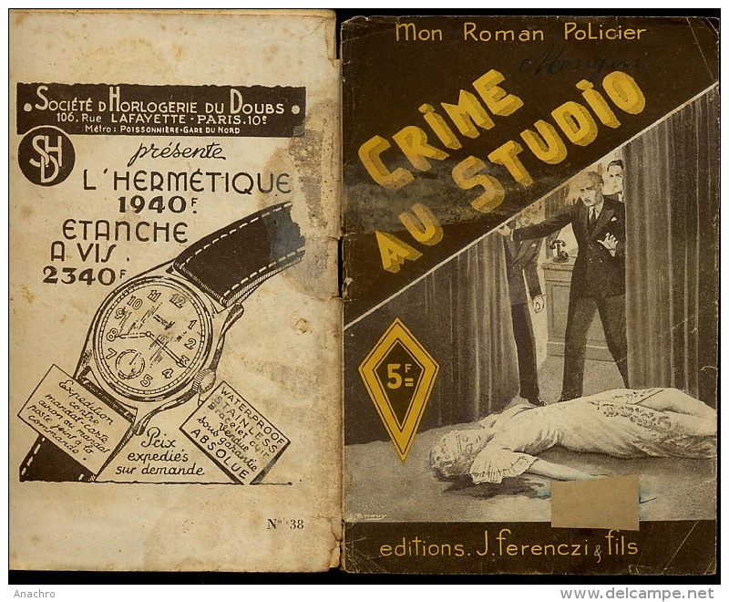 CRIME AU STUDIO Ed. Ferenczi 1946 Collection MON ROMAN POLICIER N°38 - Ferenczi