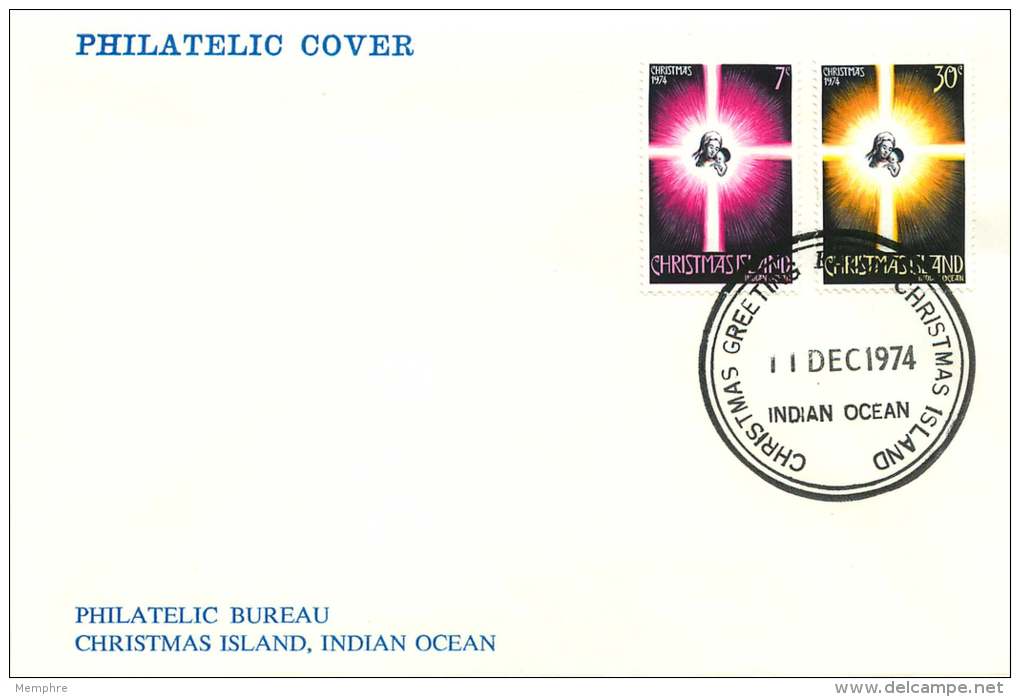 Christmas Island  1974  Christmas Issue  Unaddressed FDC - Christmas Island