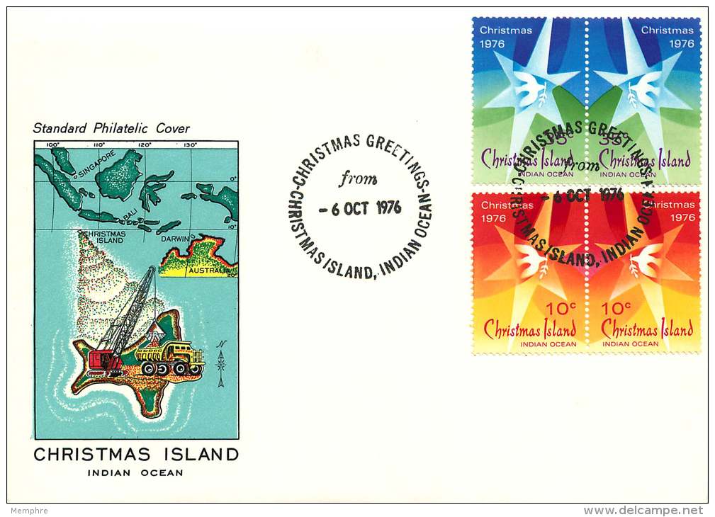 Christmas Island  1976  Christmas Issue  Unaddressed FDC - Christmas Island