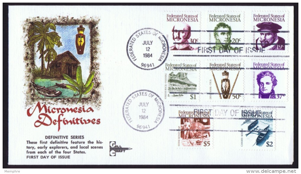 MICRONESIA   1984   Definitives  Highg Values 19 Cent To $5  Sc 13-20  Unaddressed FDC - Mikronesien