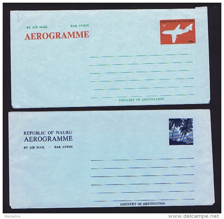 NAURU  Two Unused 10 Cent Aerogrammes - Nauru