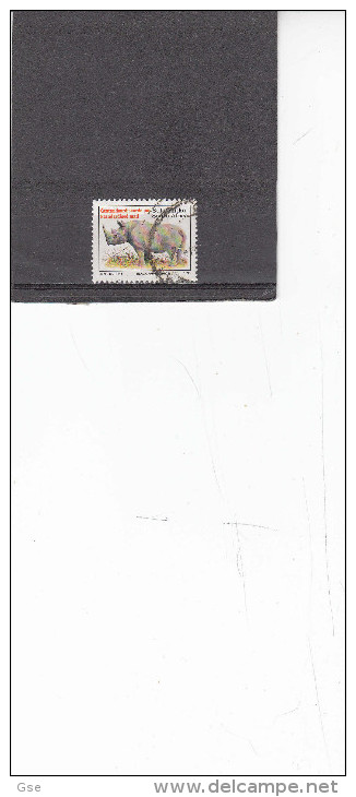 SUD AFRICA  1993 - Yvert  813A - Animali - Rinoceronte - Used Stamps