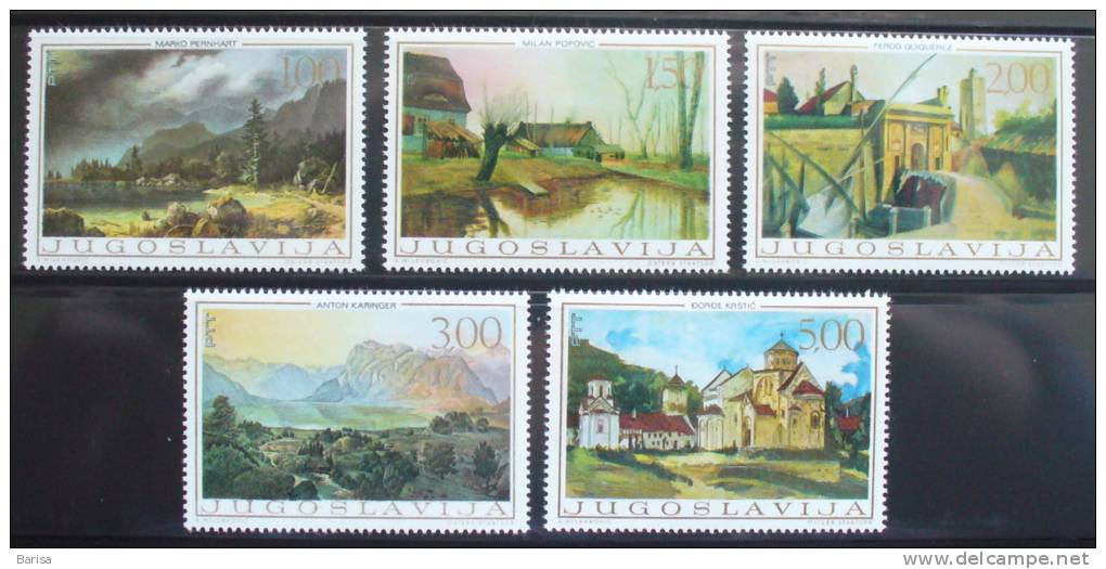Yugoslavia 1968: Yugoslav Paintings - 19ty-cent. Landscapes ** - Ungebraucht
