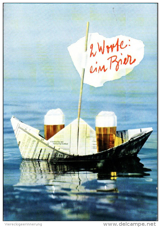 ! Ansichtskarte Mit Bierwerbung, Reklame, Papierschiffchen, Beer - Publicité