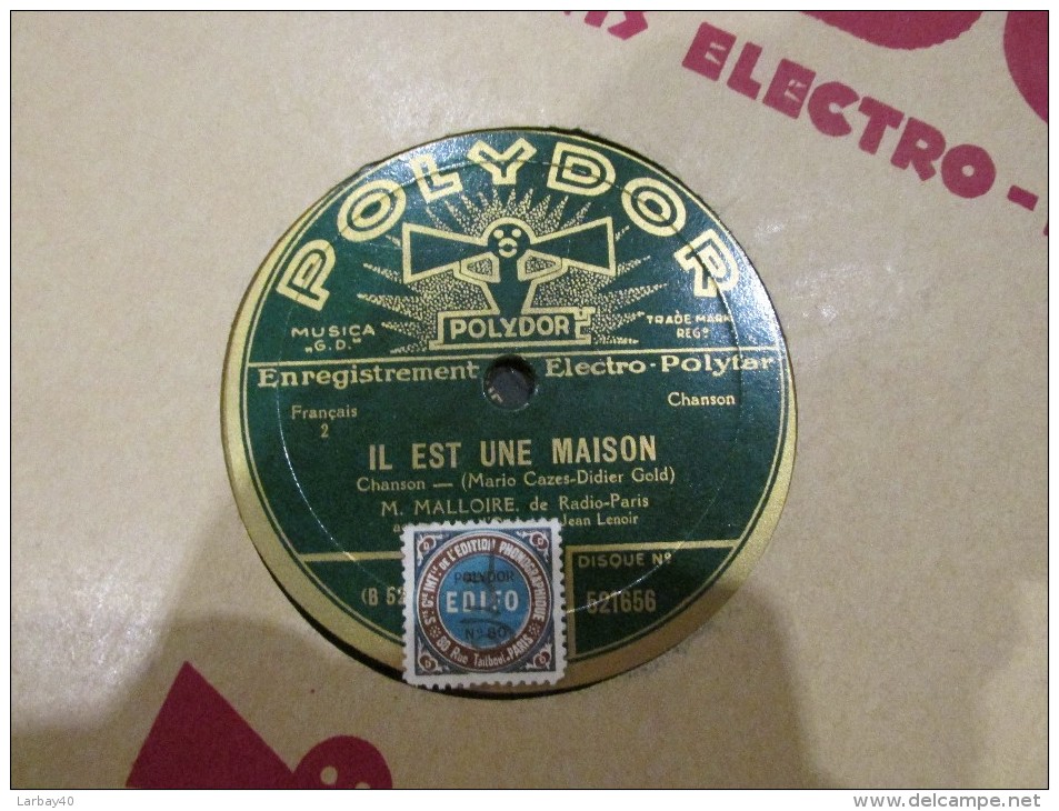 78 Tours - POLYDOR 521656 -   - MALLOIRE - PETITE FUMEE - IL EST UNE MAISON - 78 Rpm - Gramophone Records