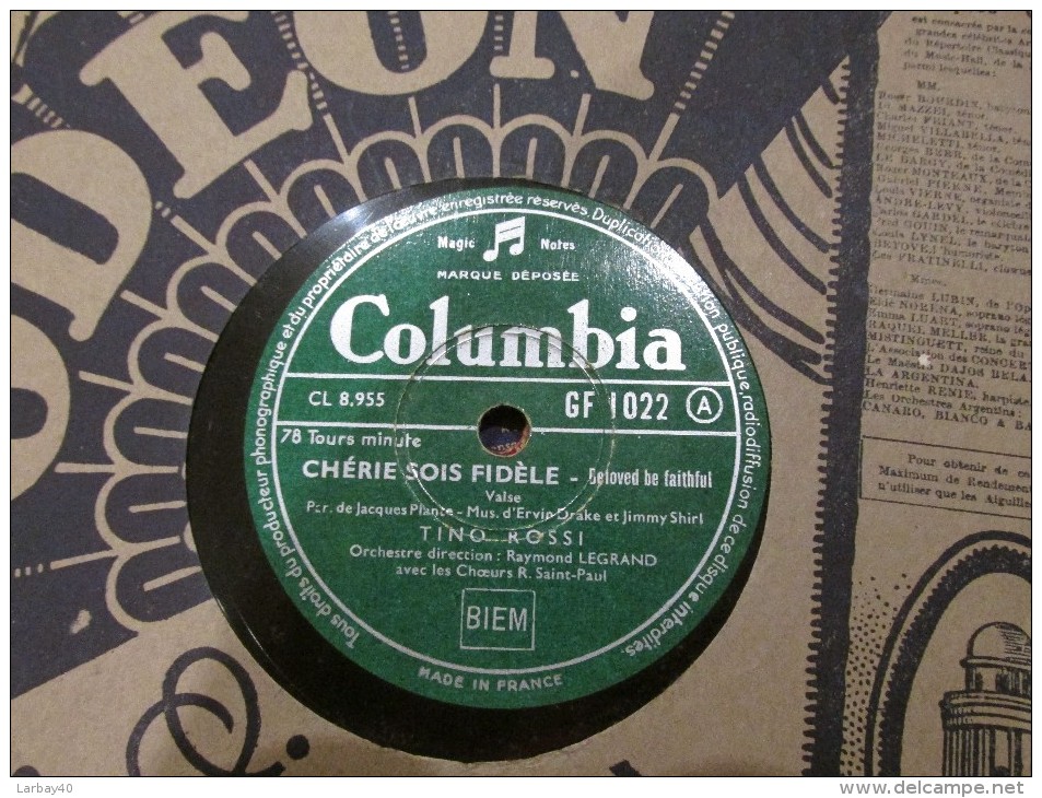 78 Tours Chérie Sois Fidèle Et Joli Mois De Mai - Tino Rossi - 78 Rpm - Gramophone Records