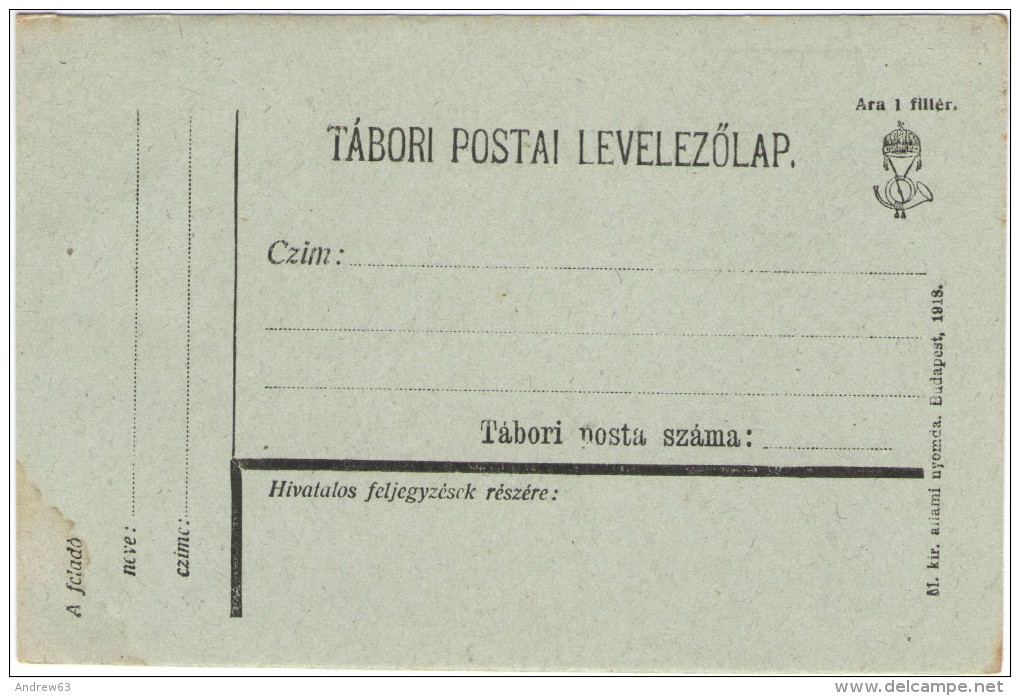 UNGHERIA - Hungary - Magyar - Ungarn - Postkarte - Postal Card - Entier Postal - Tabori Postai Levelezolap - Not Used - Franquicia