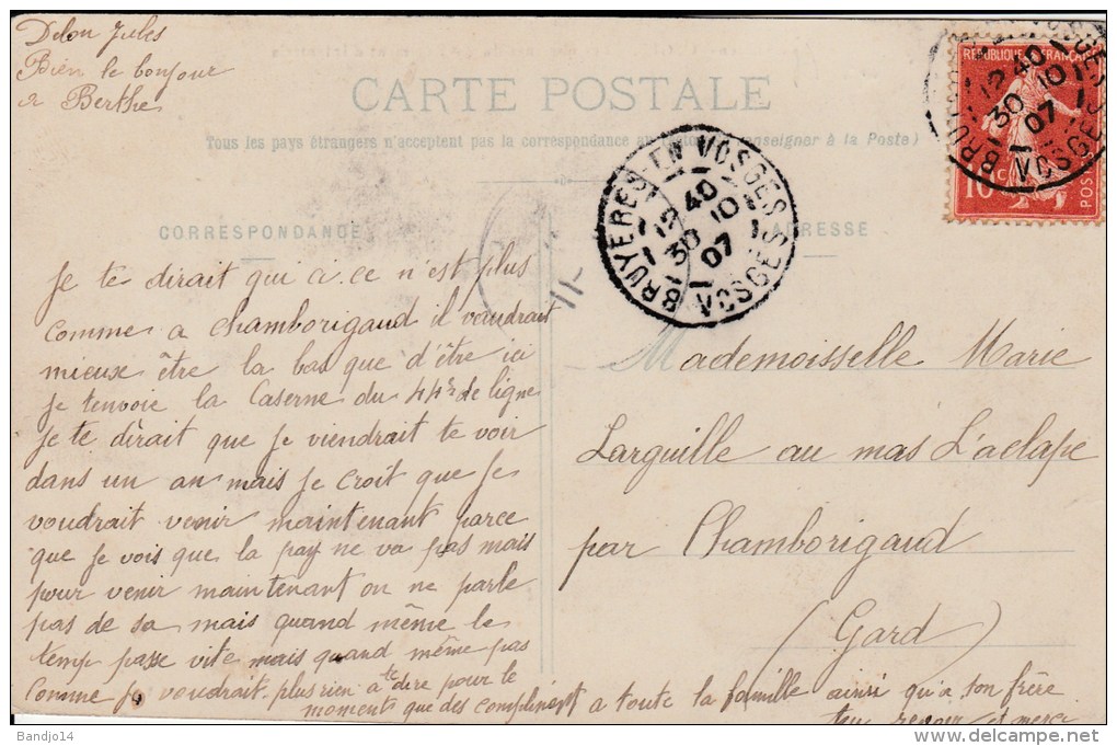 Bruyeres - Les Casernes Du 44ième  Regiment D'infanterie- Scan Recto- Verso - Bruyeres