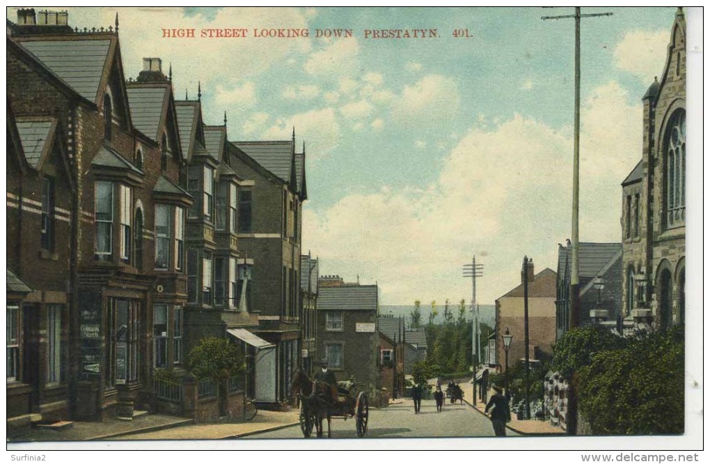 CLWYD - PRESTATYN - HIGH STREET LOOKING DOWN  Clw142 - Flintshire