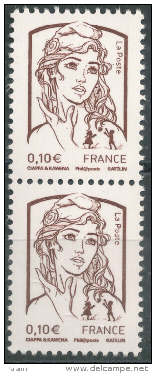 France 2013  - Marianne  10 C  Block Of 2 - MNH - 2013-2018 Marianne De Ciappa-Kawena