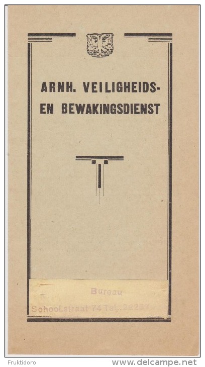 Brochure About Arnhem Veiligheids- En Bewakingsdienst - Safety And Security - 1935 - Antiquariat