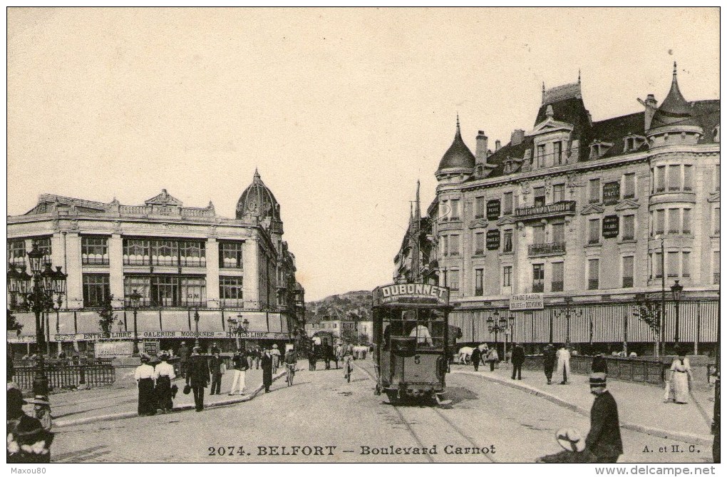 BELFORT - Boulevard Carnot - 1910 -(Tramway - Dubonnet) - - Belfort - Ville