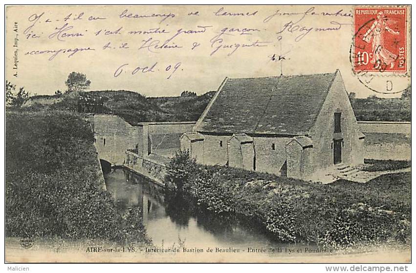 Pas De Calais  -ref-A 571 -  Aire Sur La Lys - Interieur Du Bastion De Beaulieu - Entree De La Lys Et Poudriere - - Aire Sur La Lys