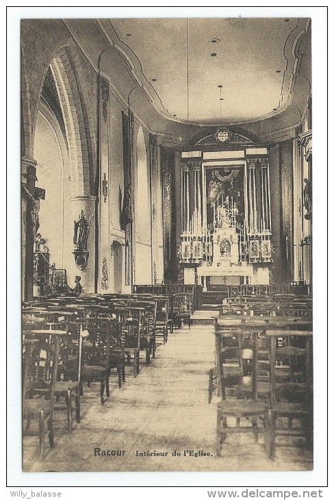 Carte Postale - RACOUR - Intérieur De L'Eglise - CPA   // - Lincent