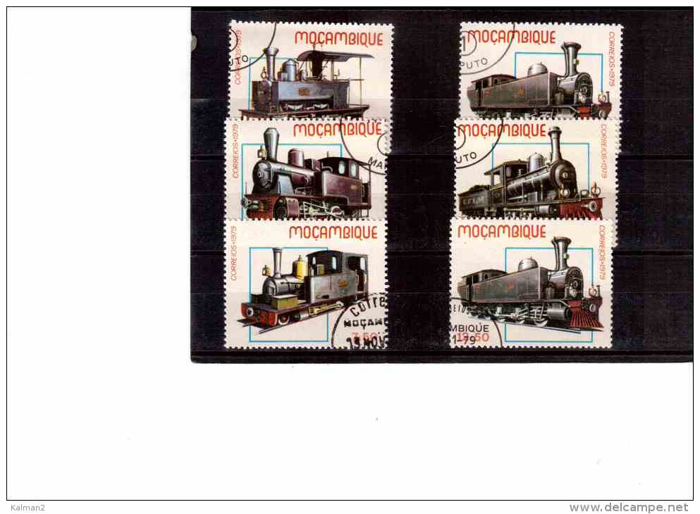 1562   -   MOCAMBIQUE   -  COMPLETE USED SET  Y.T. NR. 713/718 - Treni