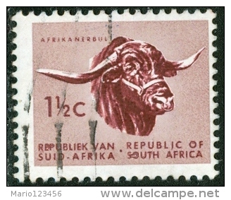 SUD AFRICA, SOUTH AFRICA, BUFALO, 1961, FRANCOBOLLO USATO, Mi 289, Scott 256, YT 250 - Griqualandia Occidental (1874-1879)