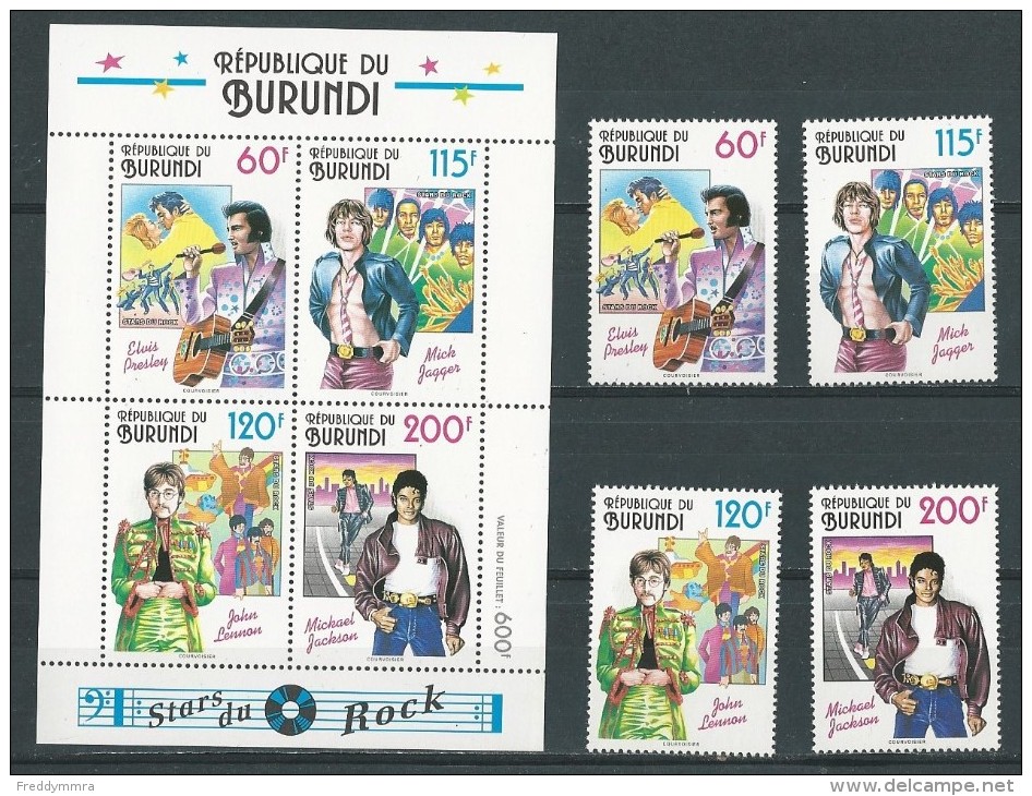 Burundi: 1045/ 1048 + BF 134 ** - Unused Stamps