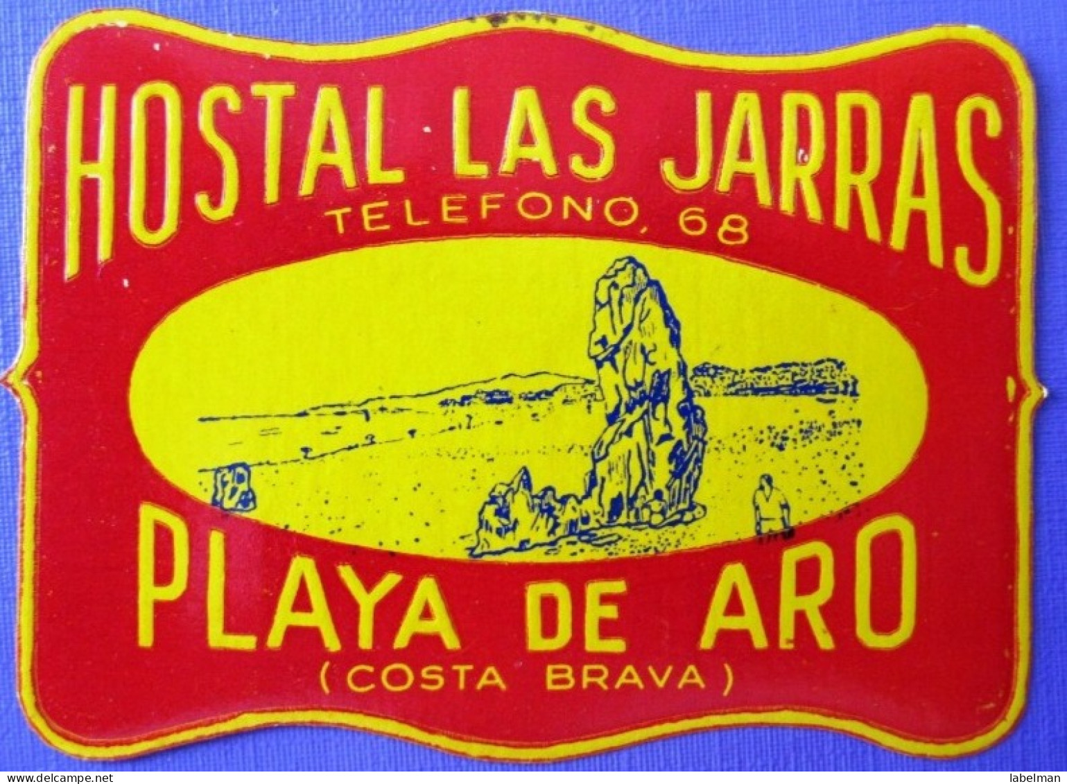 HOTEL HOSTAL JARRAS PLAYA DE ORO COSTA BRAVA SPAIN MINI ETIQUETA LUGGAGE LABEL ETIQUETTE AUFKLEBER DECAL STICKER MADRID - Etiketten Van Hotels