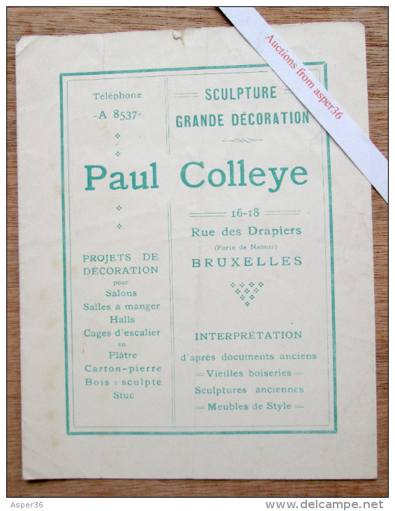 Sculpture, Grande Décoration, Paul Colleye, Rue Des Drapiers, Bruxelles - Collections